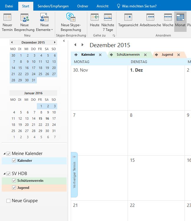 Outlook Kalender 1